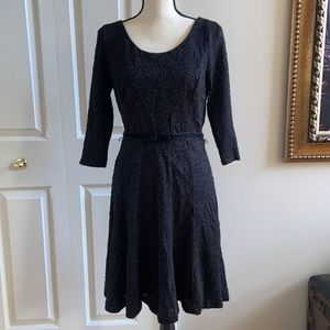 WHBM fit and flare Lace Dress with Belt